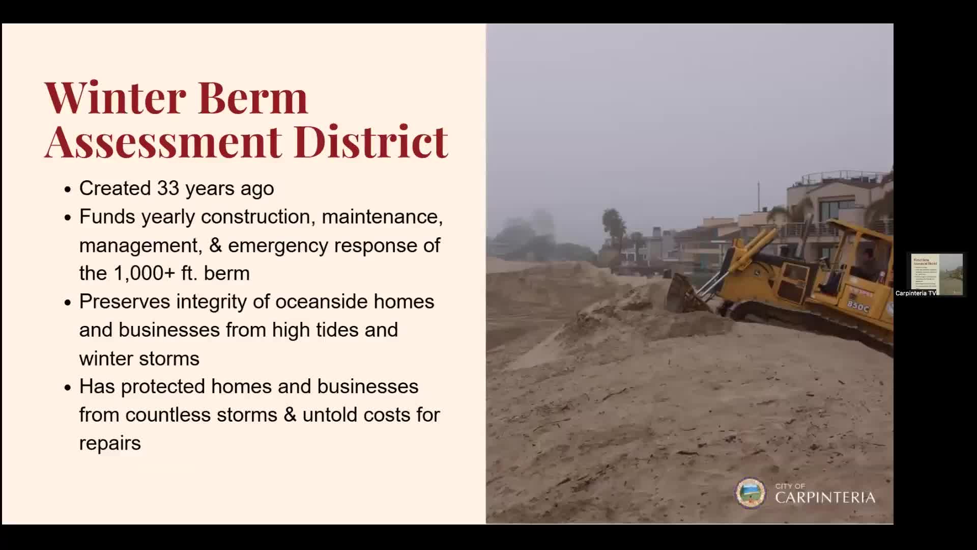 Carpinteria staff propose new assessment rates to cover berm and landscaping maintenance