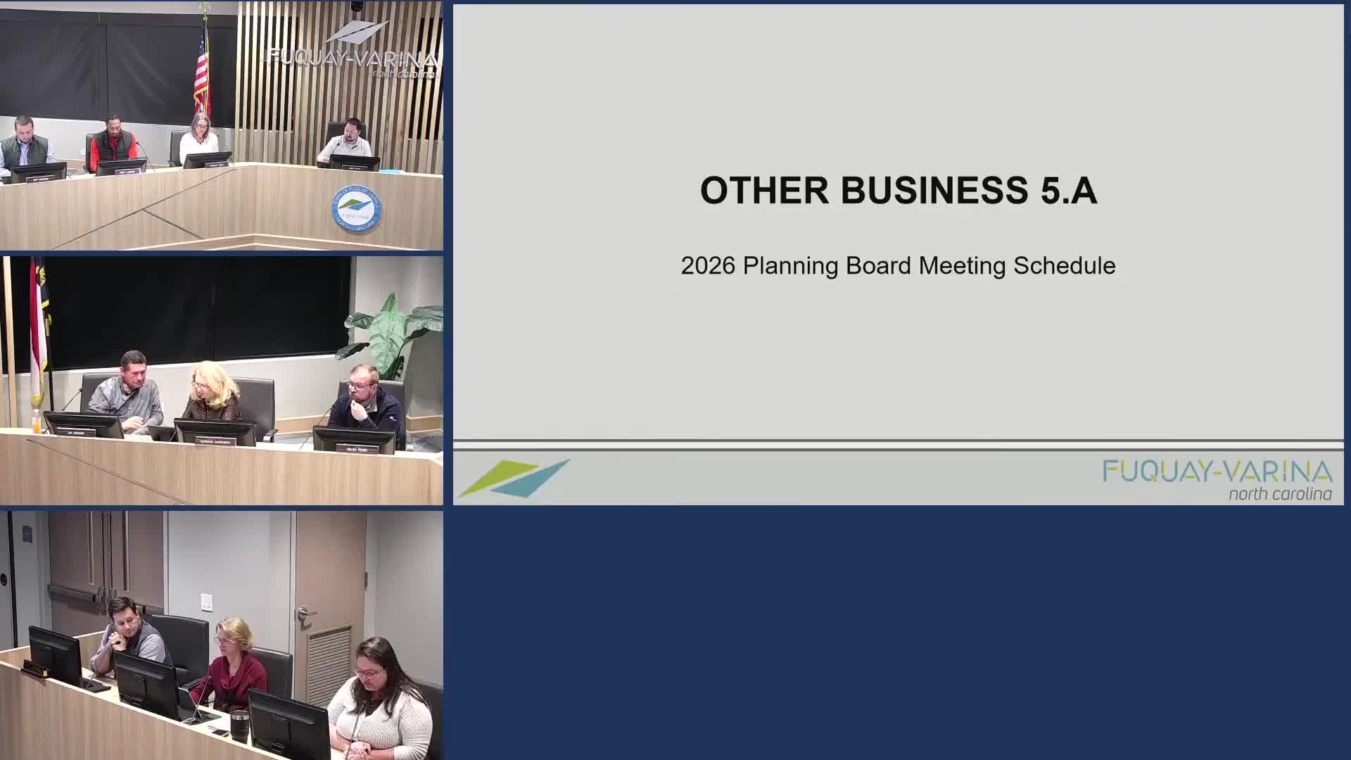 Fuquay Varina Planning Board adopts 2026 meeting schedule