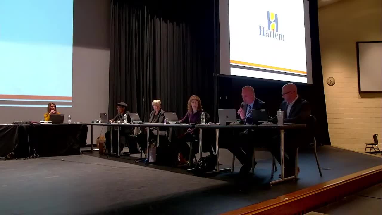 Harlem UD 122 board approves consent agenda, accepts $8.5M in expenditures and several contracts