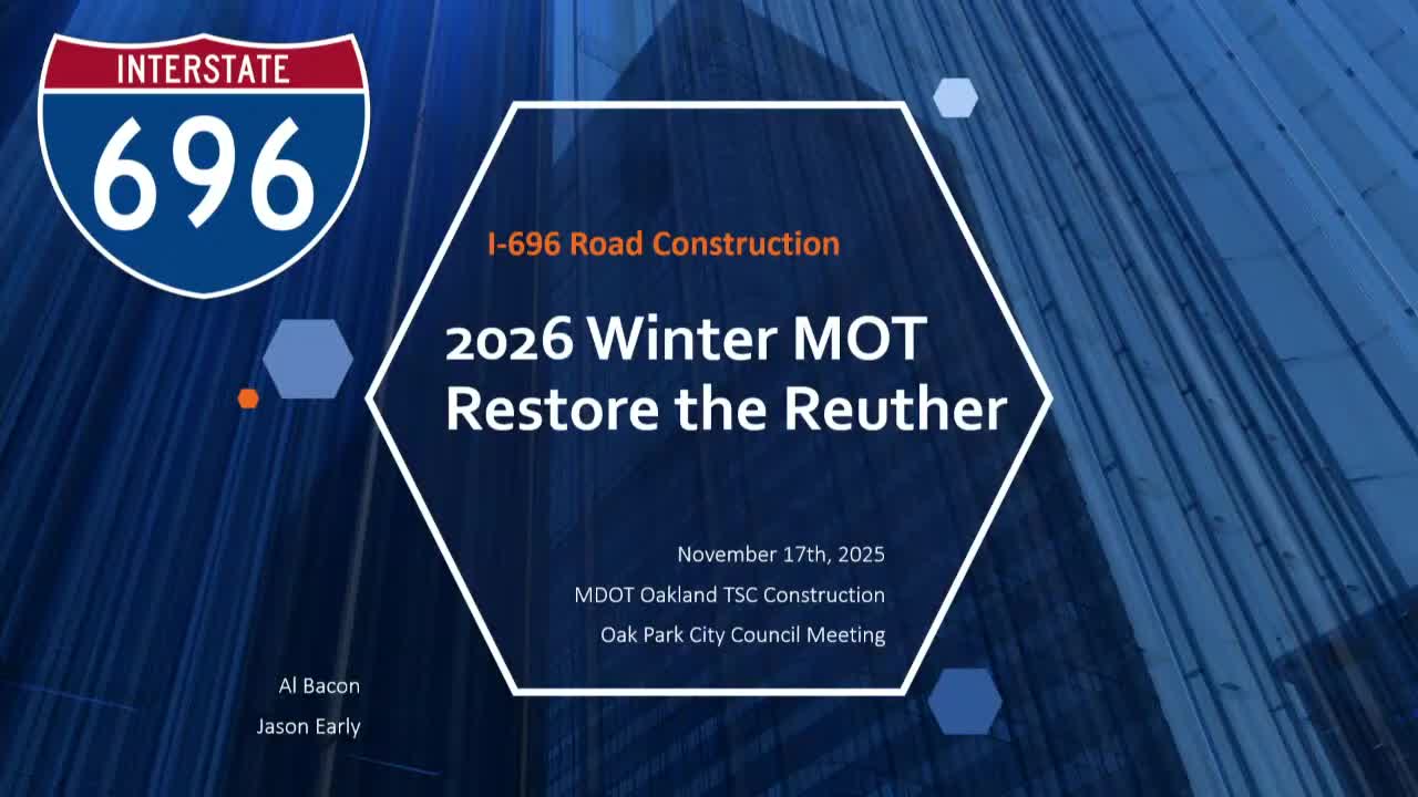 MDOT says I‑696 westbound traffic shifted onto finished lanes; Oak Park exits to remain closed through 2026