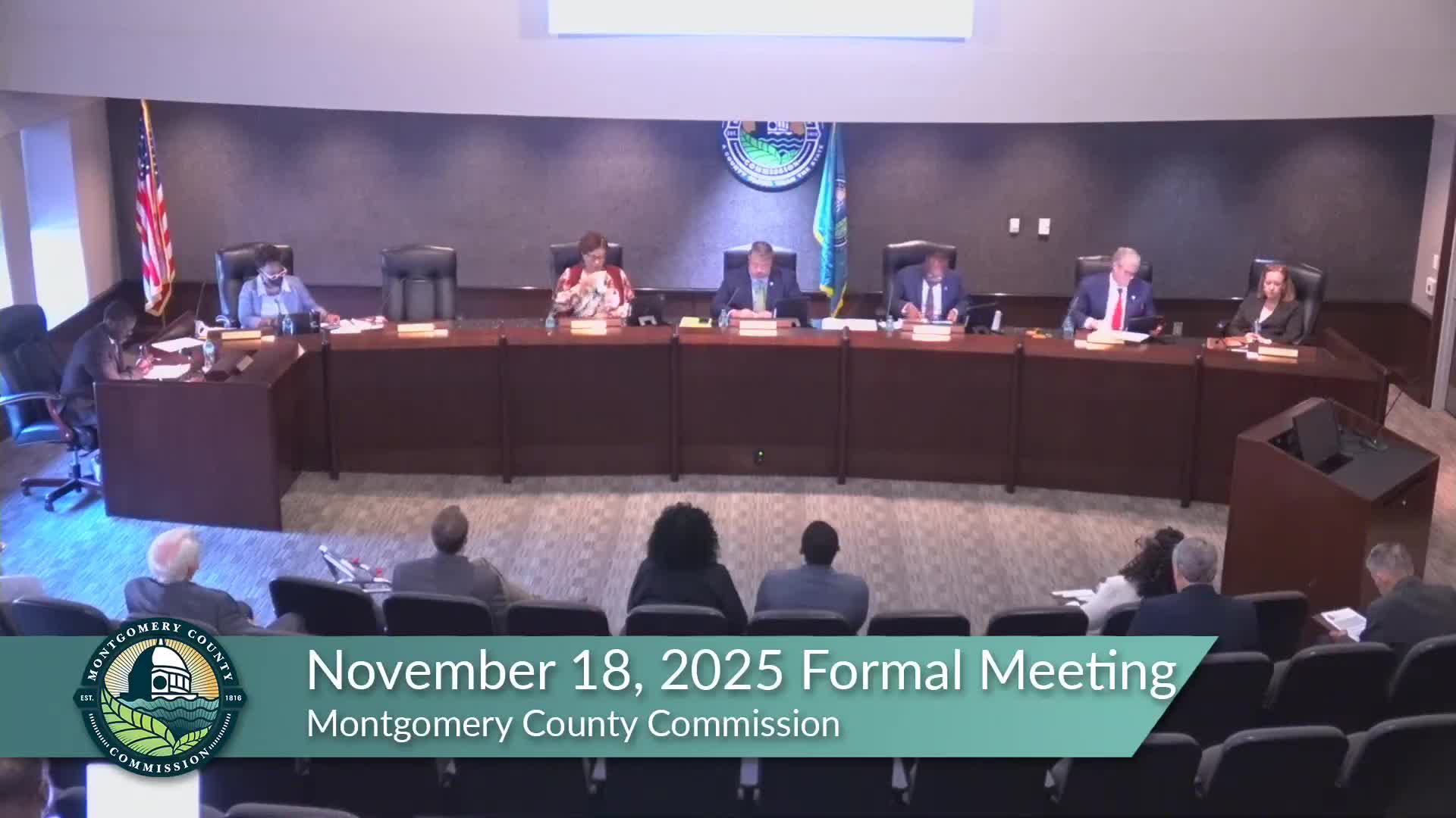 Commission approves routine contracts, appropriations and holiday observance; one recusal noted