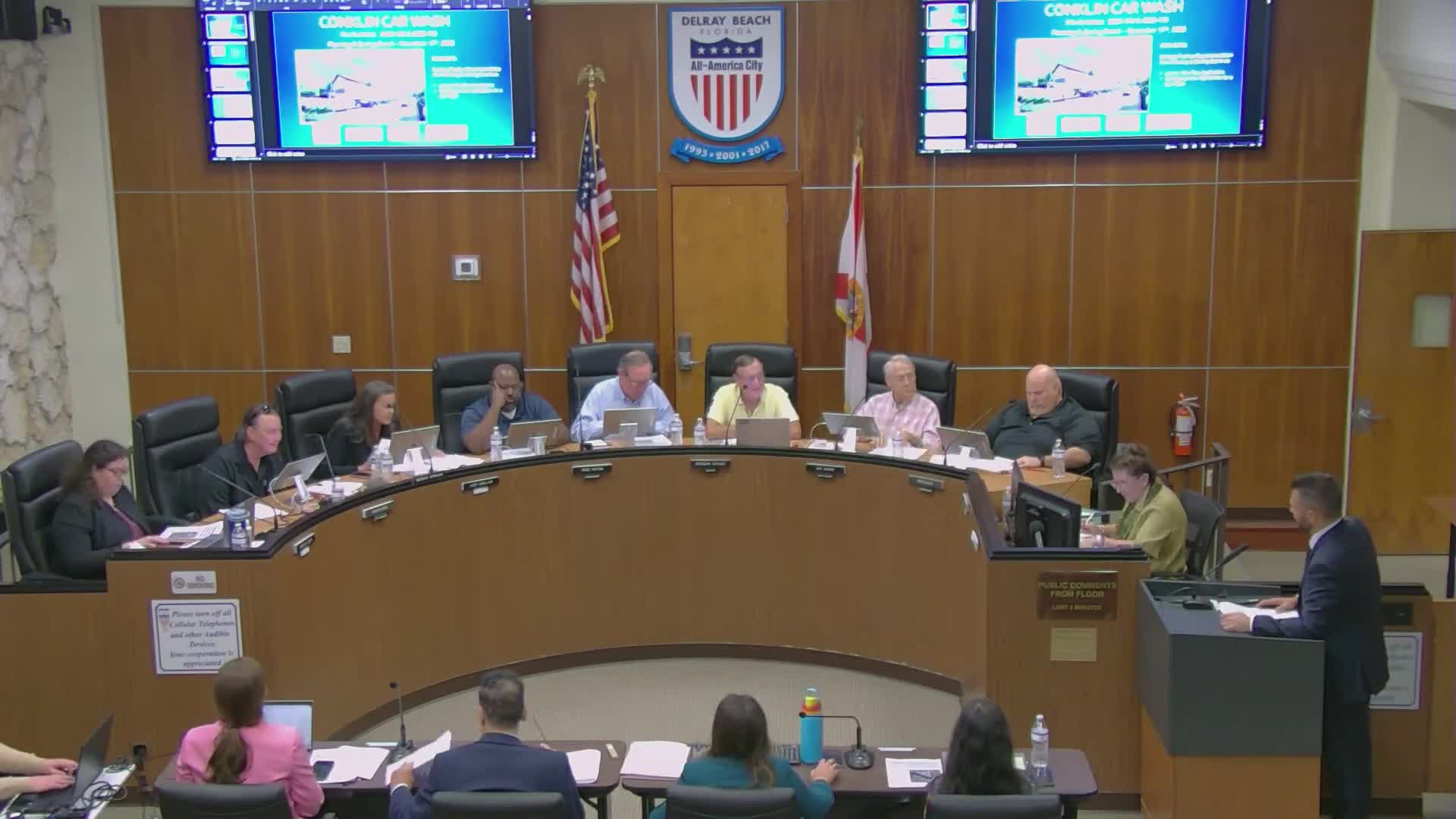 Planning board denies car‑wash proposal on South Military Trail after residents raise health, noise and traffic concerns