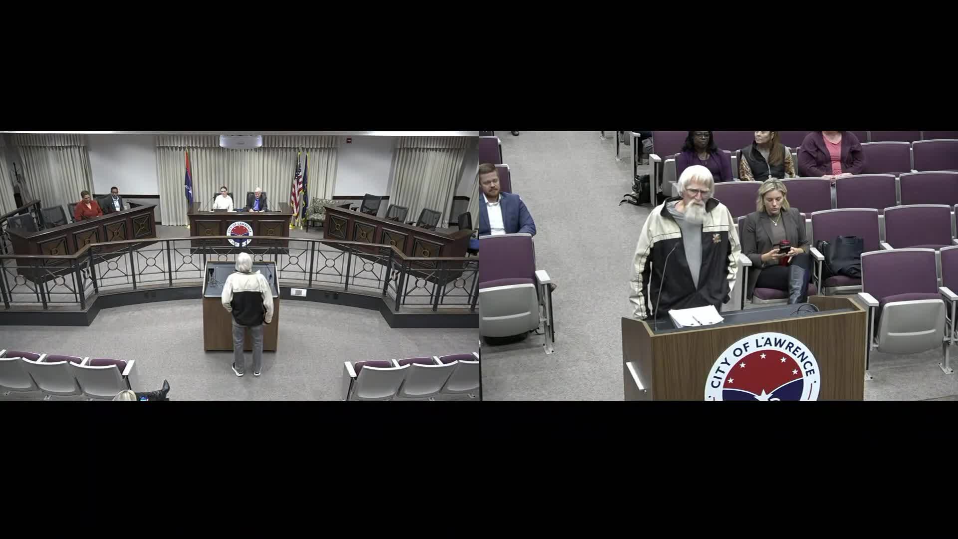 Lawrence Board approves three professional services contracts; resident criticizes missing online agenda