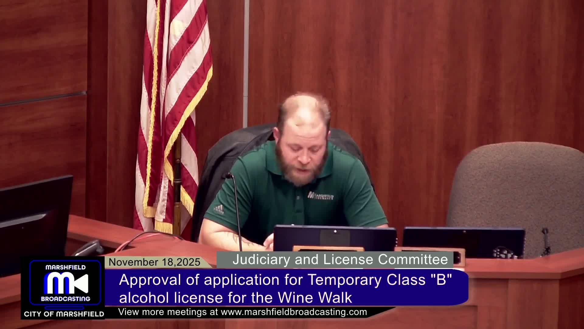 Judiciary Licensing Committee approves October minutes and temporary license for Central Wisconsin State Fair event