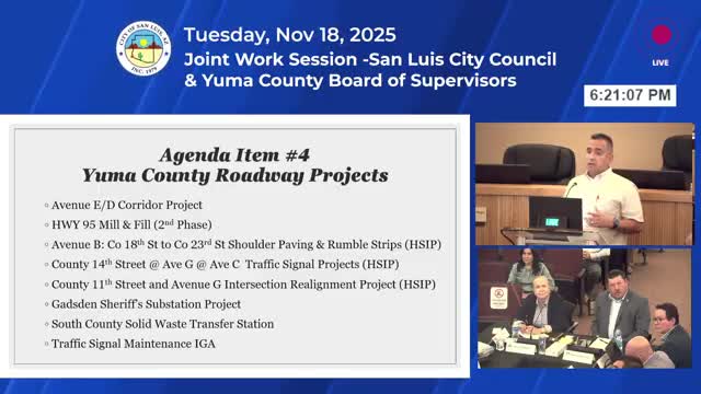 San Luis, Yuma County outline major road, port and utility projects and timelines