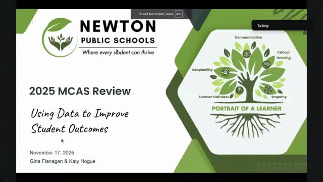 Newton schools: MCAS data show steady results overall but persistent subgroup gaps; district outlines multi‑year curriculum plan