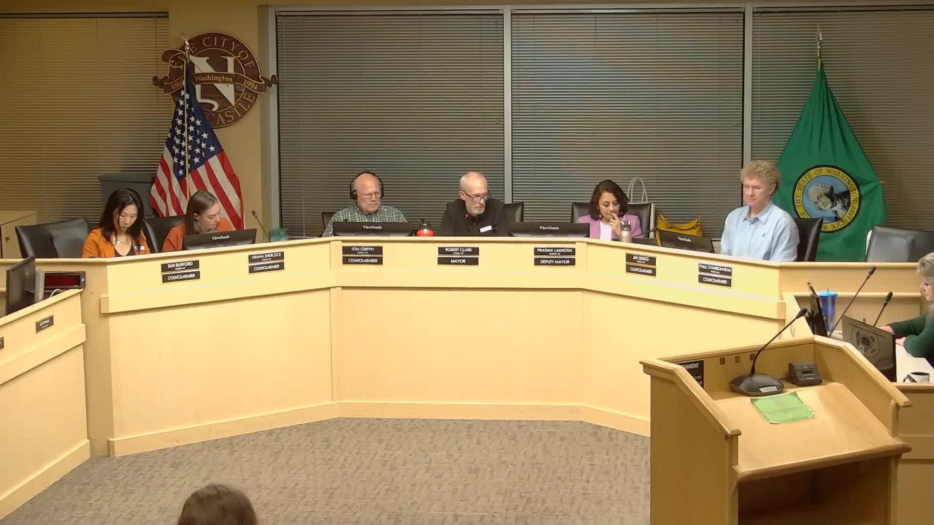 Newcastle finance staff: third‑quarter revenues and expenditures roughly 75% of budget; investment interest strong