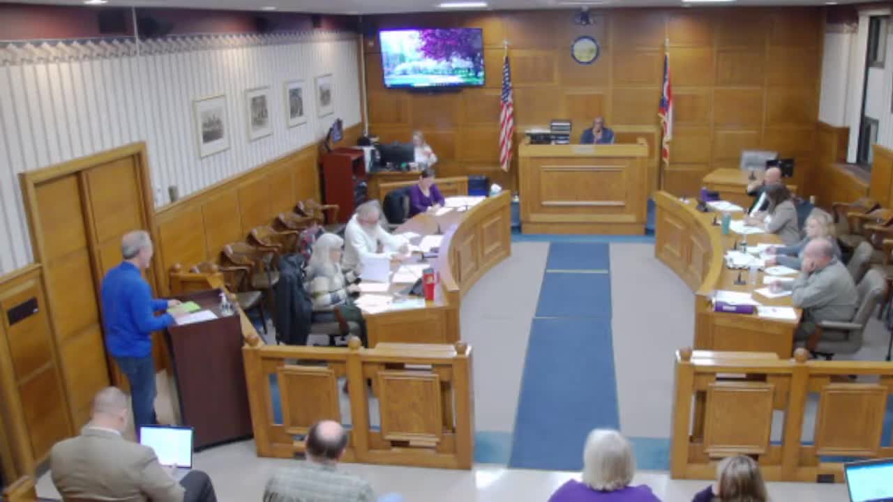 State senate candidate Michael Burrow introduces himself at council meeting