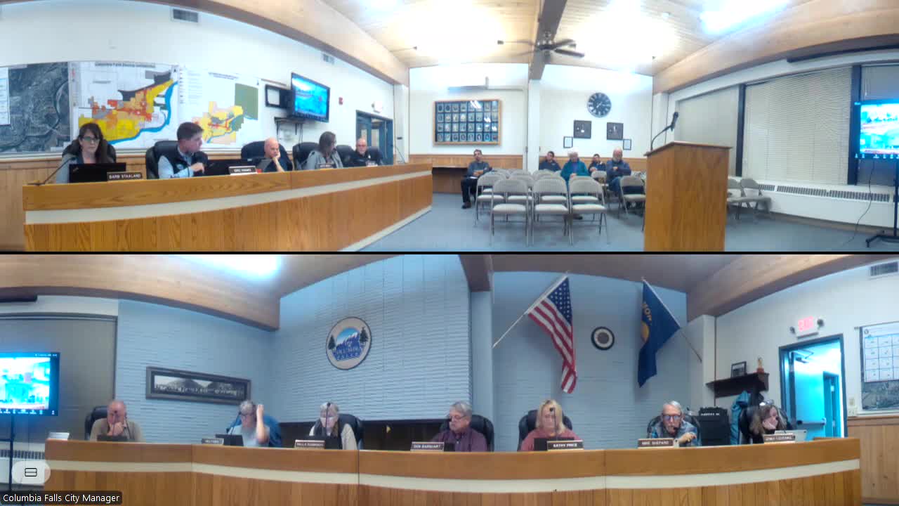 Columbia Falls council approves banking authority and DUI grant, advances several ordinances on e‑bikes, sidewalks and domestic‑violence exposure