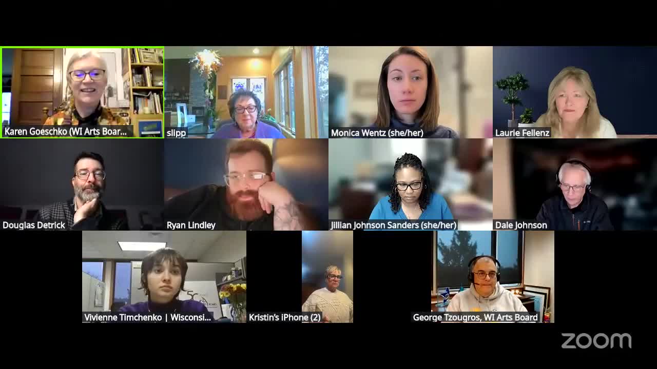 Wisconsin Arts Board convenes grant-review panel; reviewers urge clearer data, strategic planning and better work-sample access