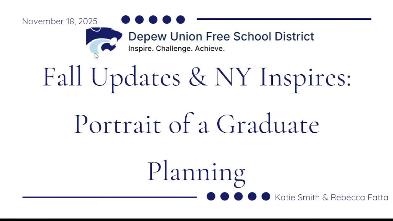 Depew outlines steps to align curriculum with New York 'Portrait of a Graduate'