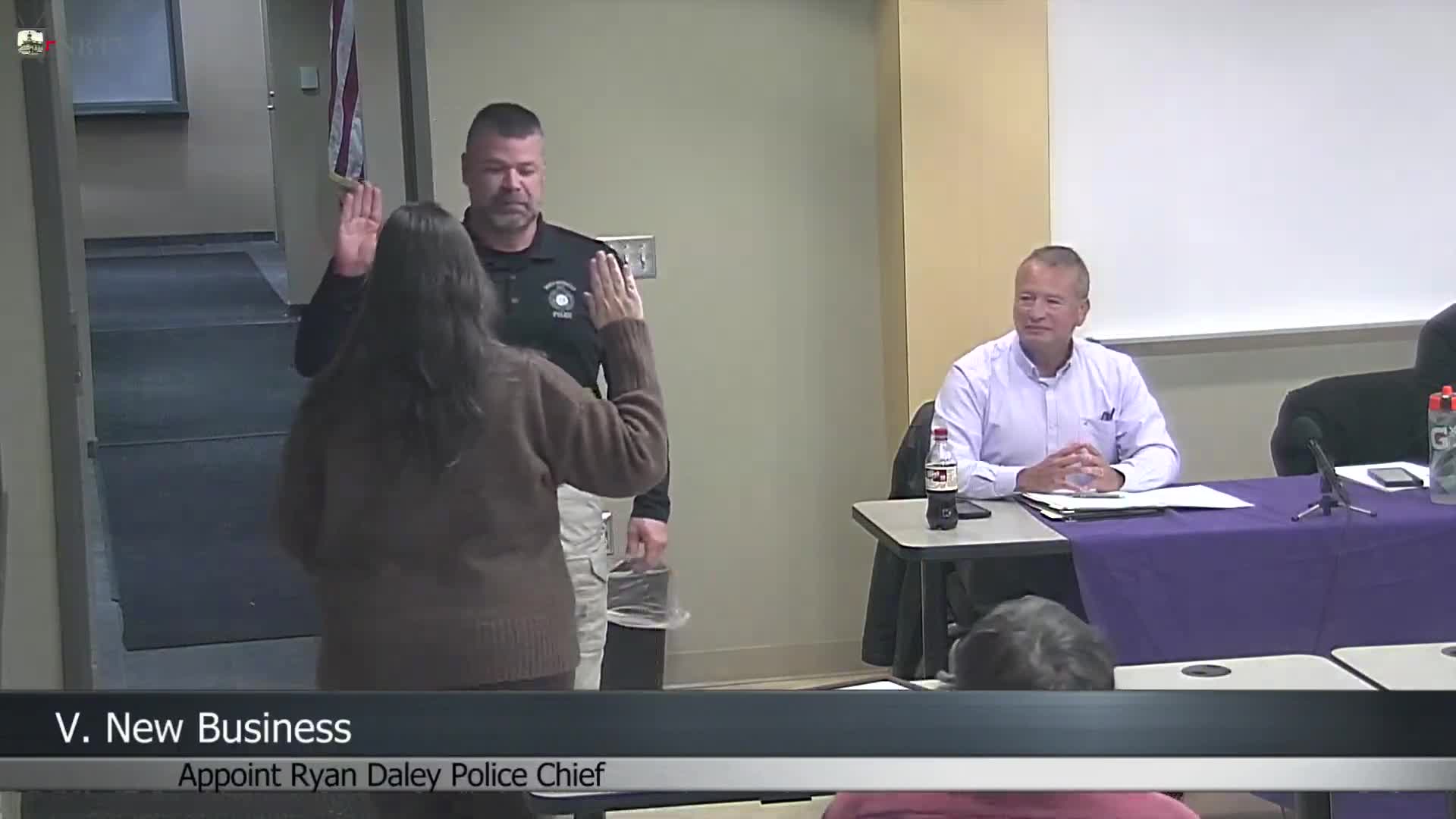 North Brookfield swears in Ryan Daley as incoming police chief; outgoing chief Mark Smith thanked