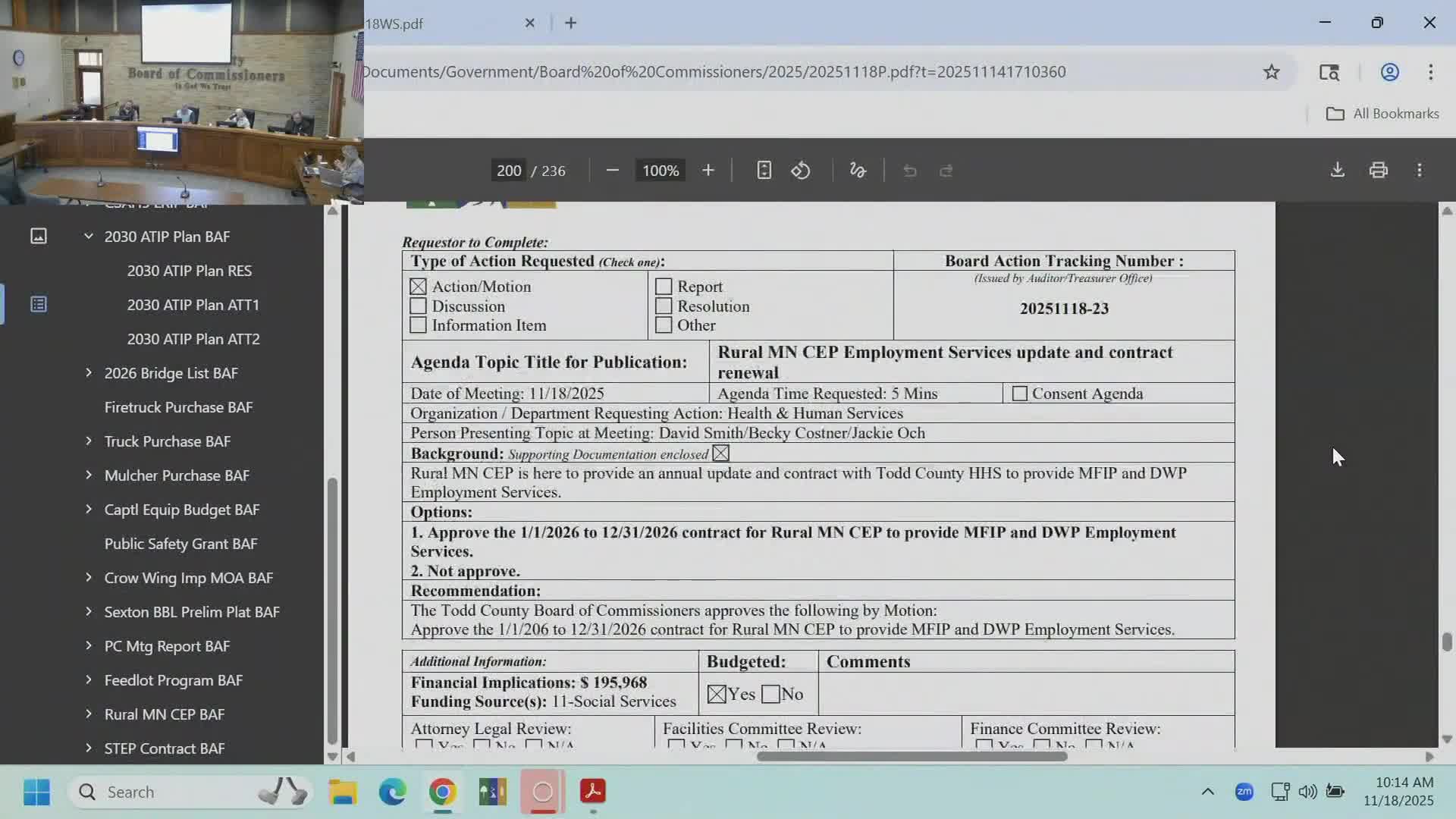 Todd County renews workforce and supportive-services contracts and accepts feedlot program funding