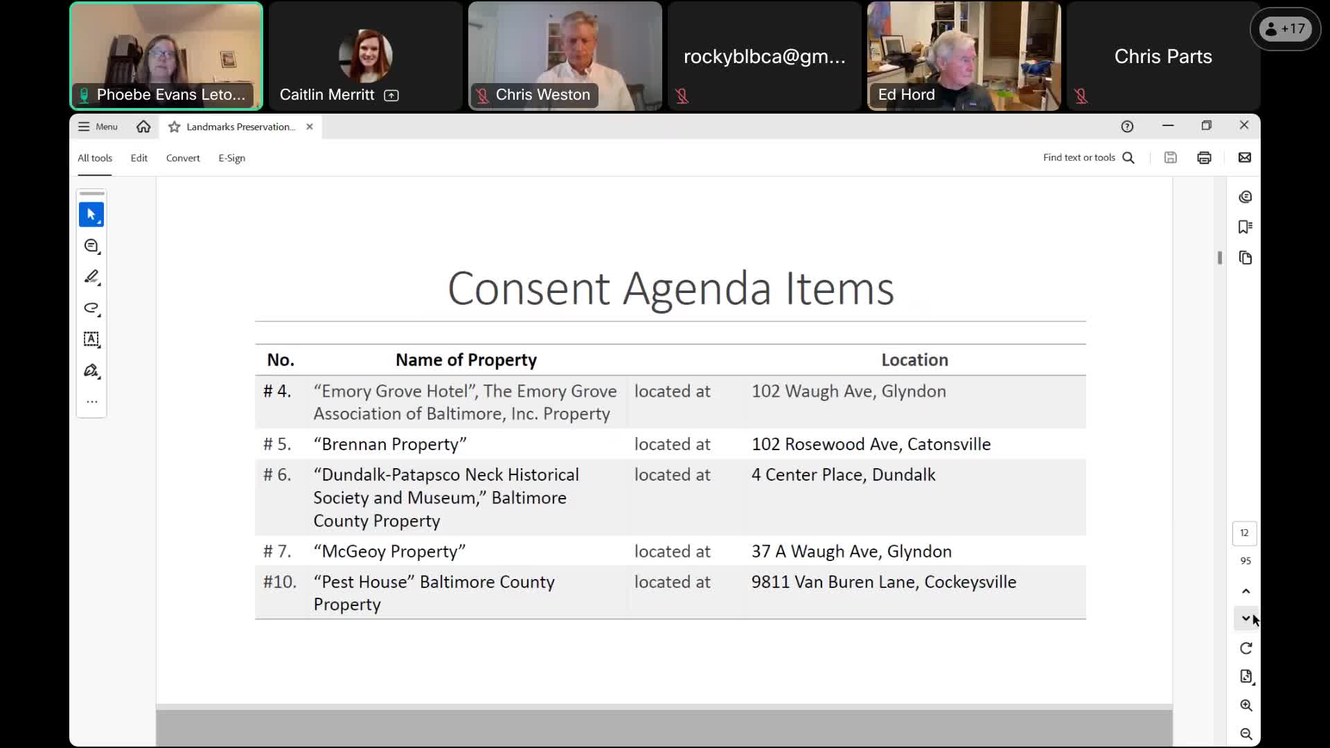 Votes at a glance: Baltimore County LPC approves multiple certificates of appropriateness, adopts minutes and consent agenda
