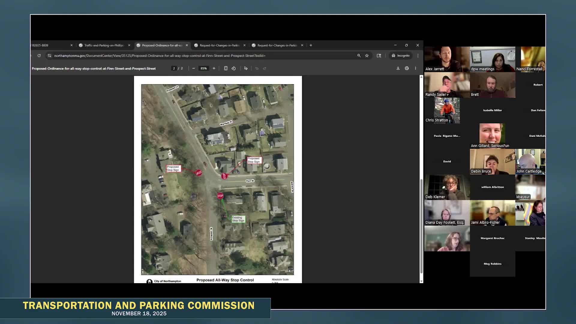 Franklin Street residents press TPC for traffic calming; chicane and targeted changes preferred over one‑side parking