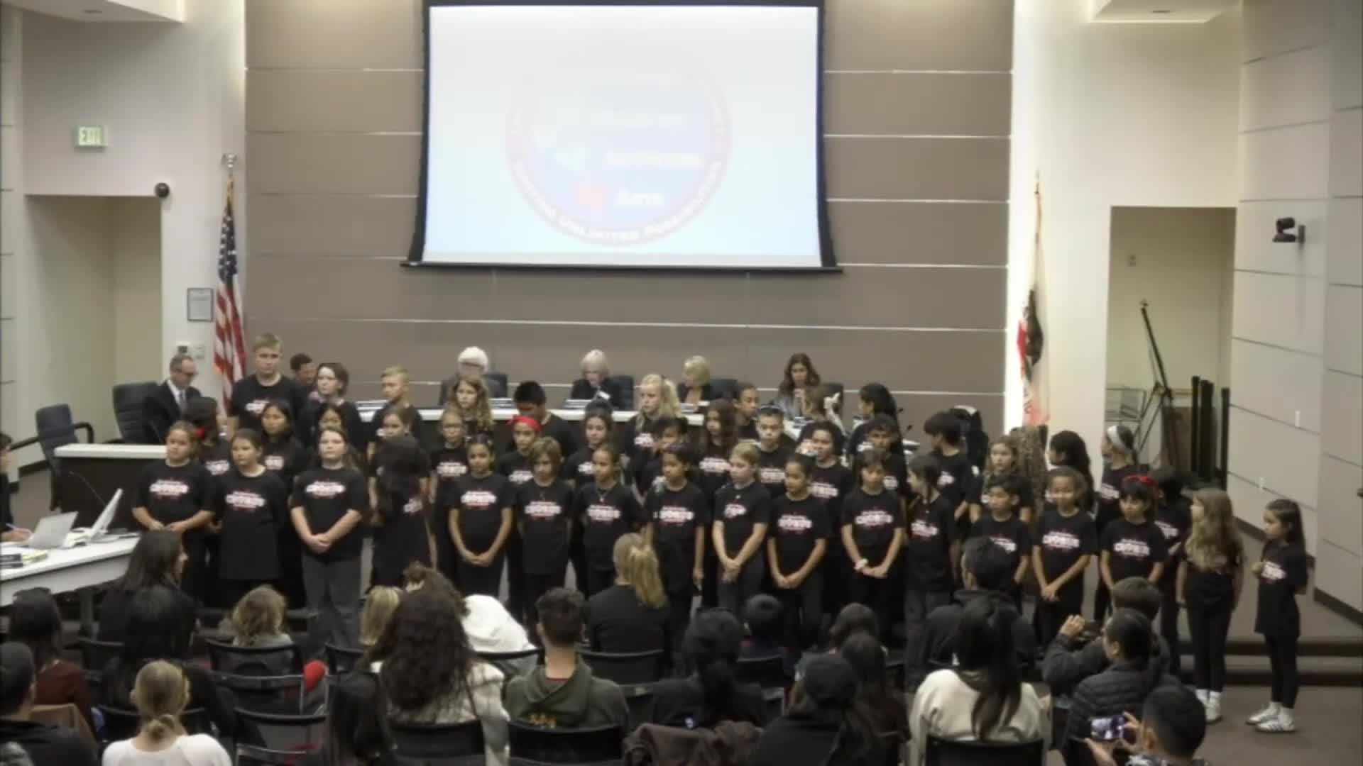 Lee Elementary presents student speeches, test scores and garden volunteers to Los Alamitos school board