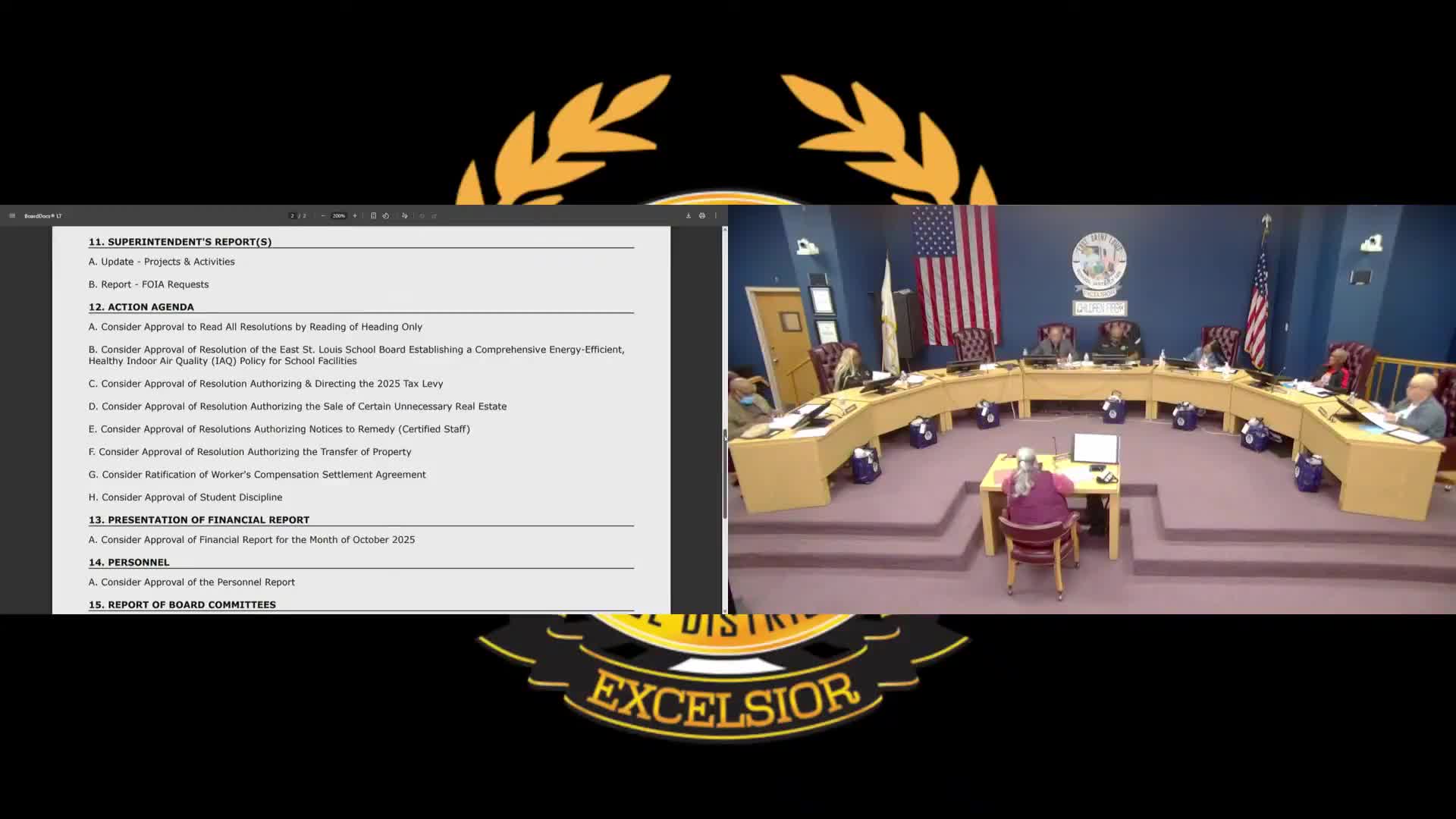 East St. Louis SD 189 board approves omnibus package including 2025 tax levy, property transfer and student-discipline placements