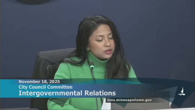 Minneapolis committee receives 2026 legislative policy recommendations including funding asks, digital signage proposal and civil-rights expansion