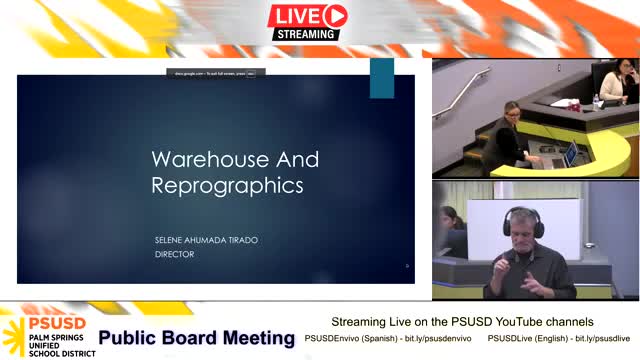 District warehouse and reprographics presenters say in‑house printing saved roughly $418,000