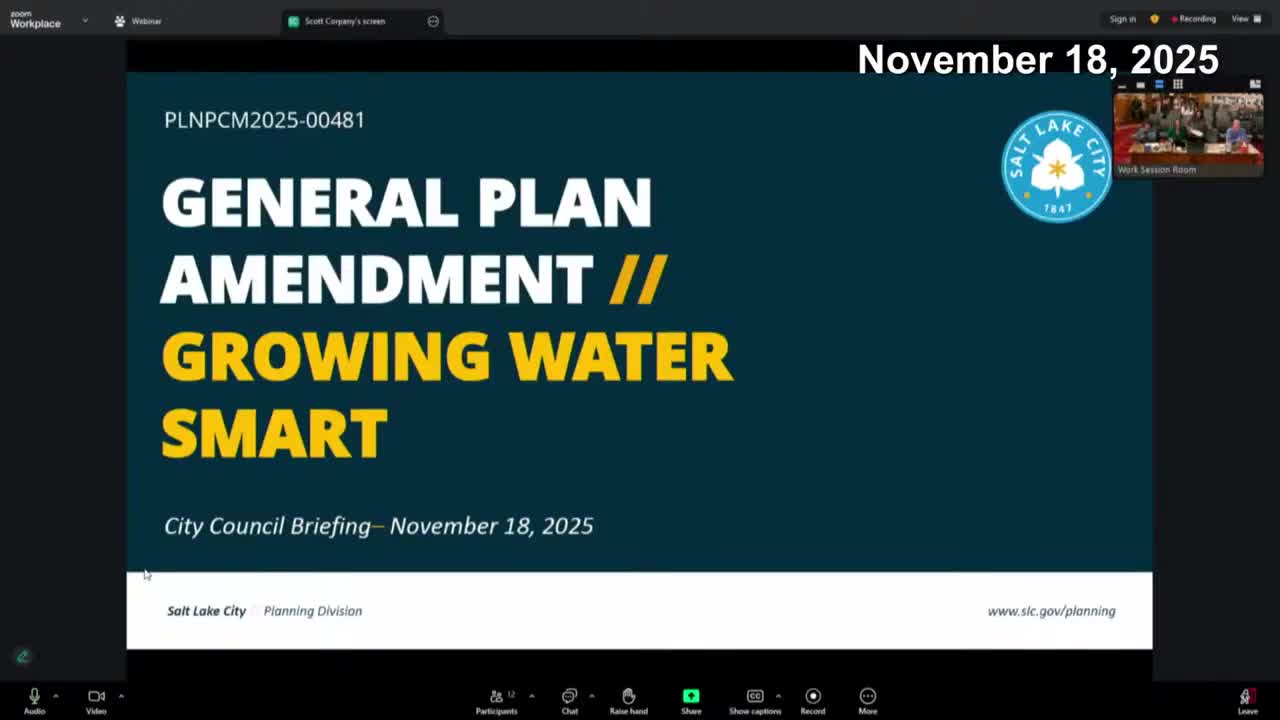 Council reviews proposed Chapter 14 to link water conservation and land use; no numeric Great Salt Lake target set yet