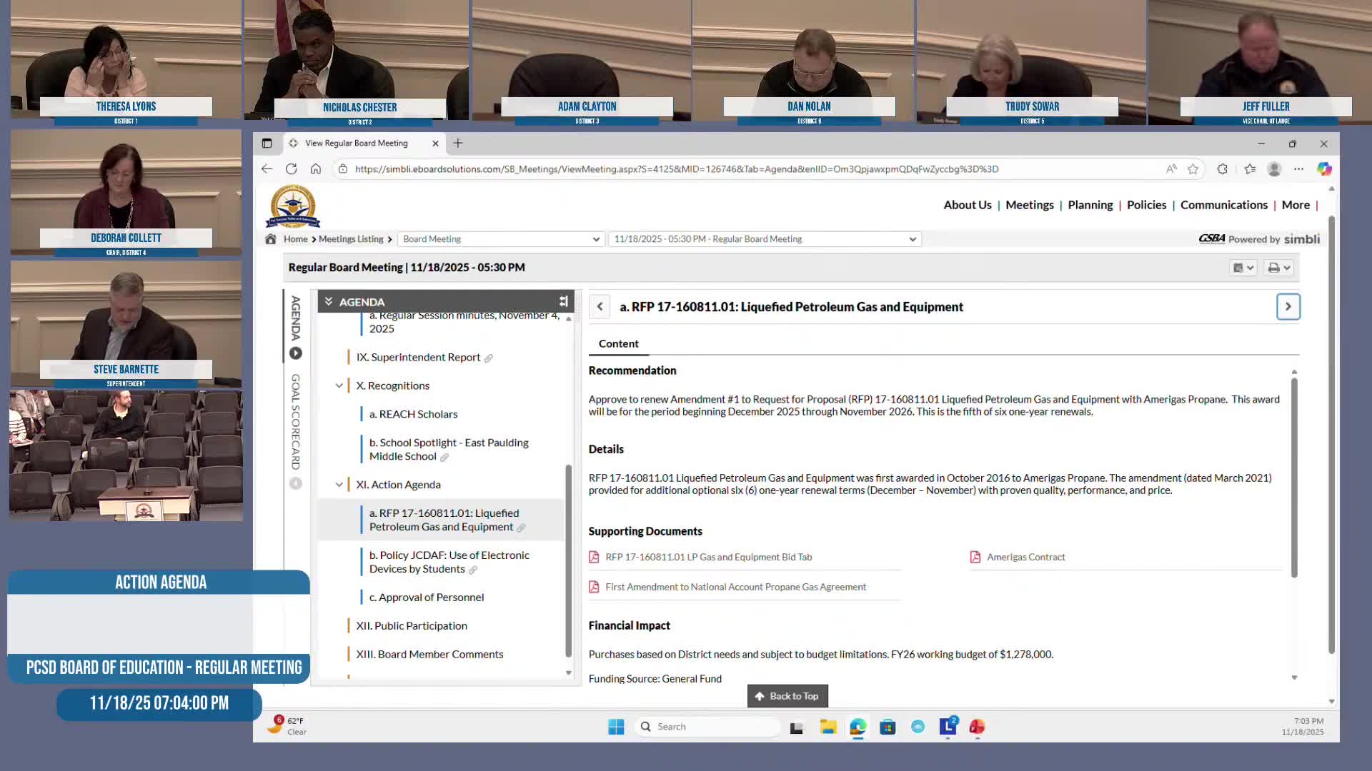 Board approves contract renewal, student device policy and personnel report in unanimous votes