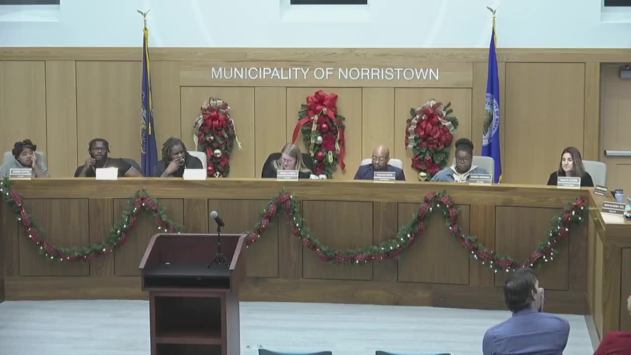Norristown council amends appointments, adopts park plan, advertises 2026 budget and approves library land development