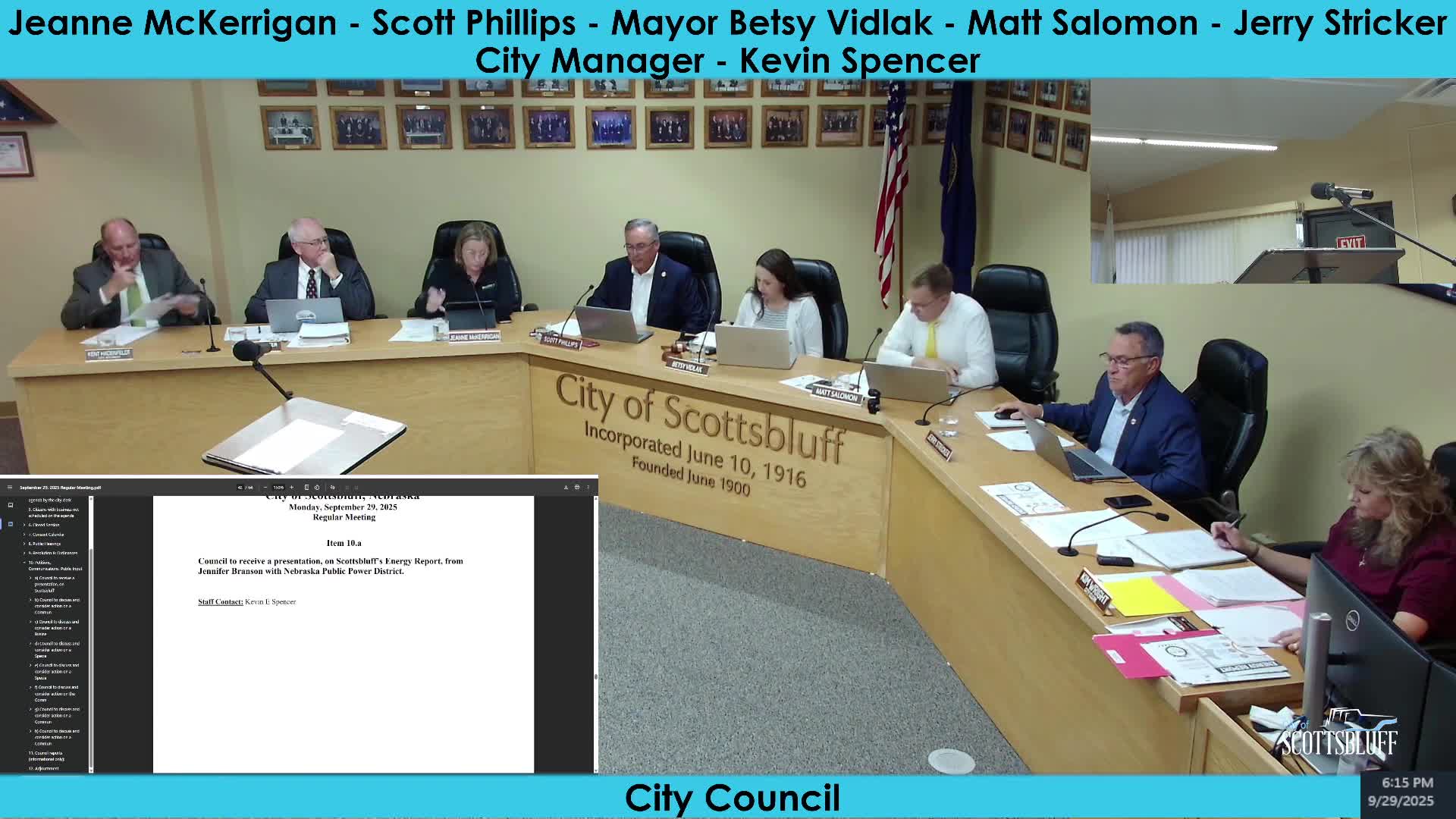 NPPD presents Scottsbluff energy report; cites 58.3% carbon-free generation, community solar and possible 3% rate increase for 2026