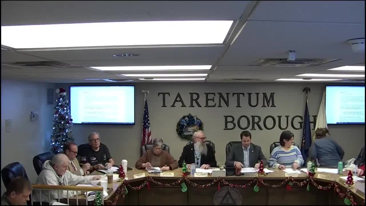 Tarentum manager presents 2026 budget with no tax increase, urges phased tax plan to ease electric fund dependence