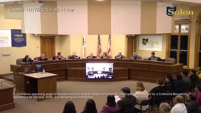 Solon council approves consent agenda covering ODOT agreement, easements, bids and budget adjustments