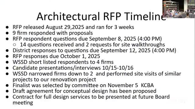 Wallingford-Swarthmore committee selects KCBA as high‑school conceptual design partner; conceptual phase to inform project scope