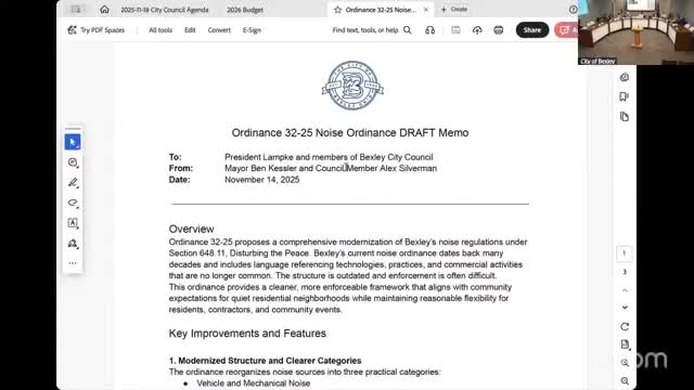 Bexley council unveils broad rewrite of noise ordinance; residents urged to review