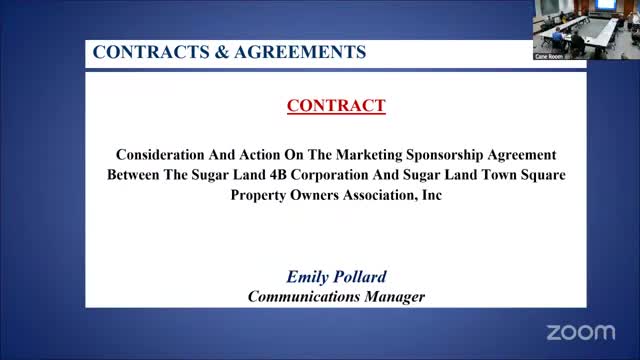 Sugar Land 4B OKs $250,000 annual sponsorship for Town Square, adds matching requirement