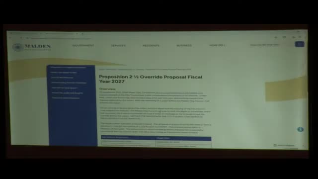 Malden public forum previews Proposition 2½ override as officials warn cuts would hit police, fire and housing supports