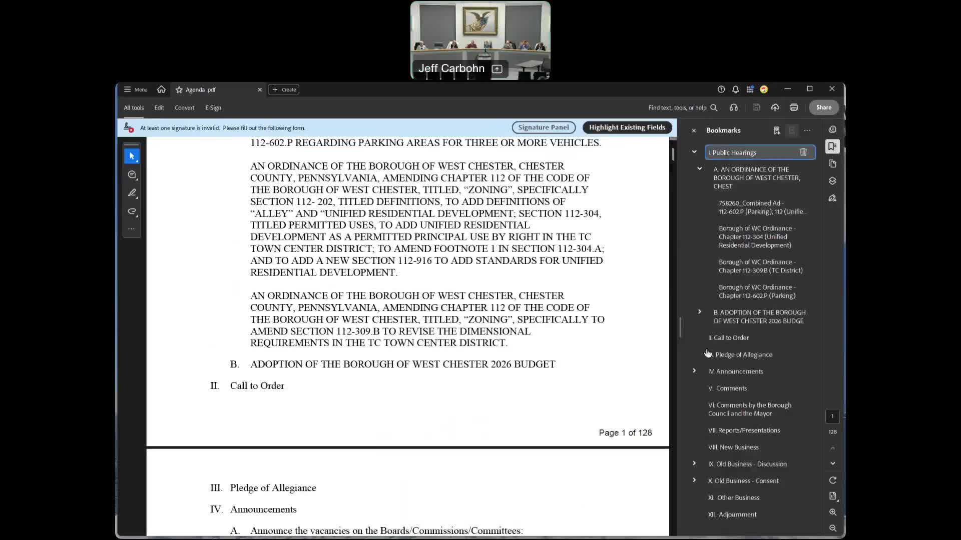 West Chester adopts 2026 budget after debate over separate EMS tax; sewer-rate hearing set