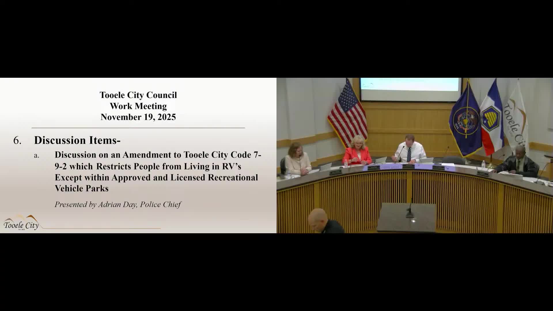 Tooele City Council votes 5‑0 to recess to closed meeting on litigation and property acquisition