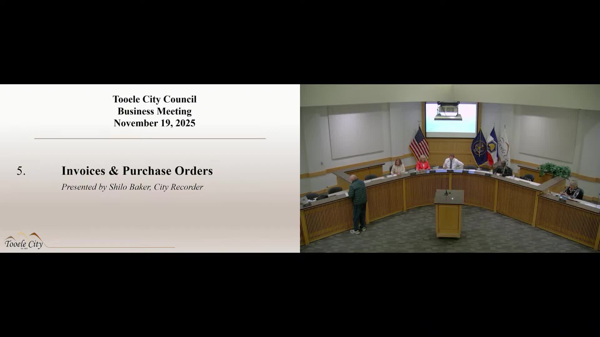 Council moves, seconds and approves Nov. 5 minutes 4–0; meeting adjourns at 7:28 p.m.