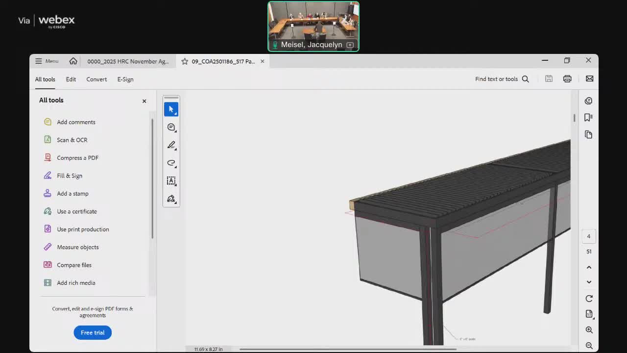 Commission continues Park Street pergola application pending attachment and elevation details