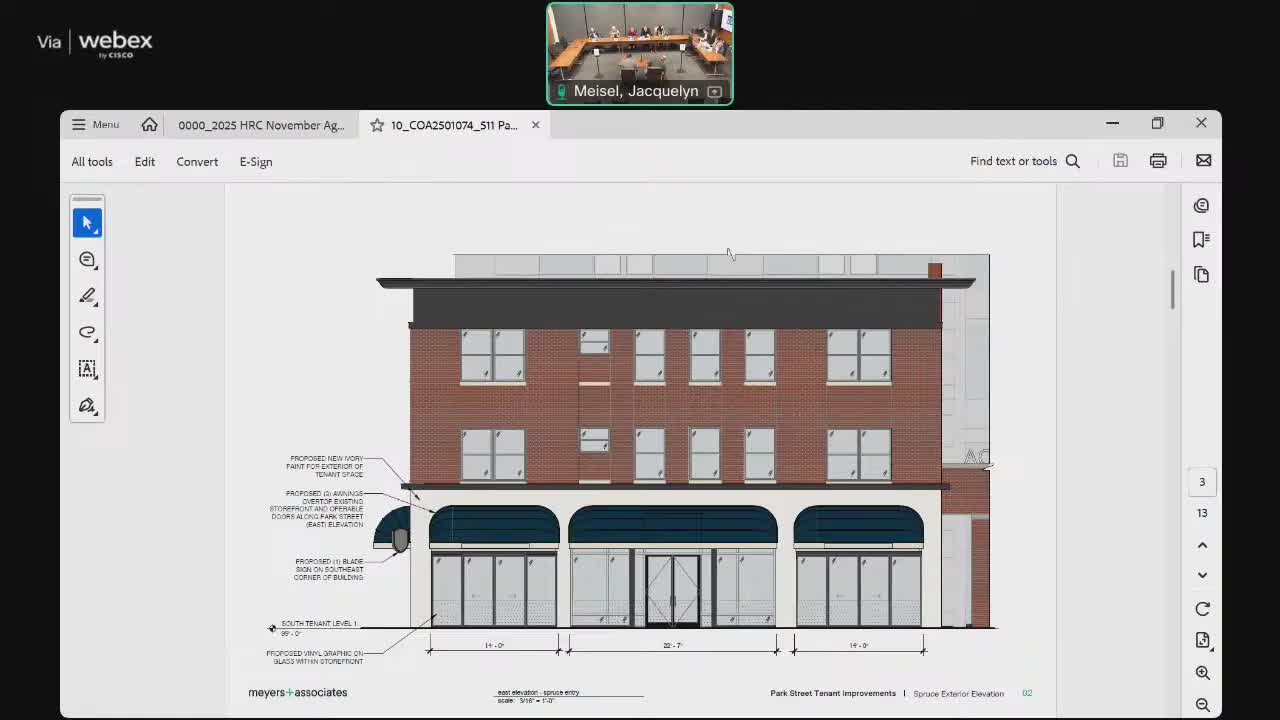 Concept review: commissioners give design direction on Park Street storefront awnings, marquee and signage