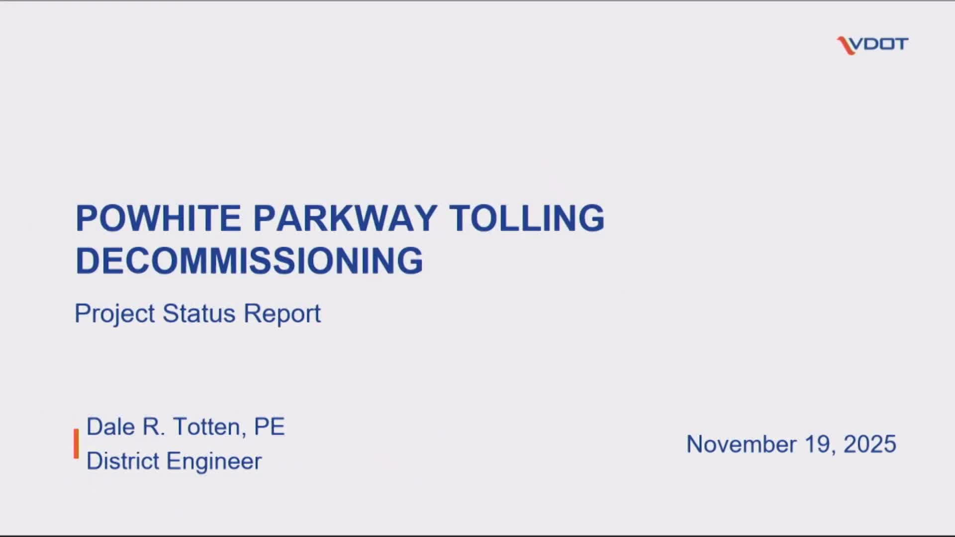 VDOT plans to end Powhite tolling in December 2026, will decommission plazas and relocate maintenance operations