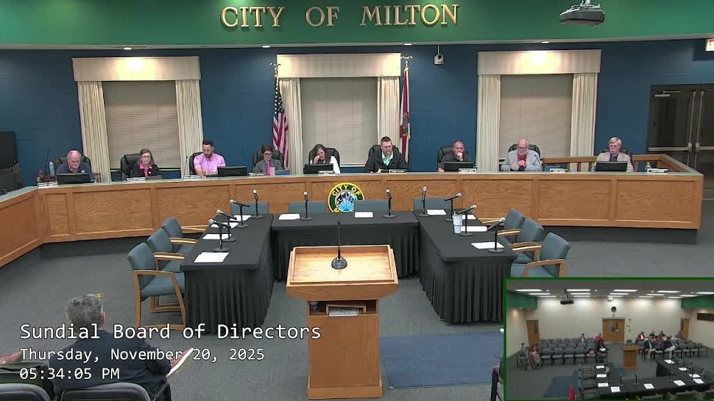 Sundial Utilities of Milton approves Oct. 23 minutes and financial report; special meeting on effluent disposal noted