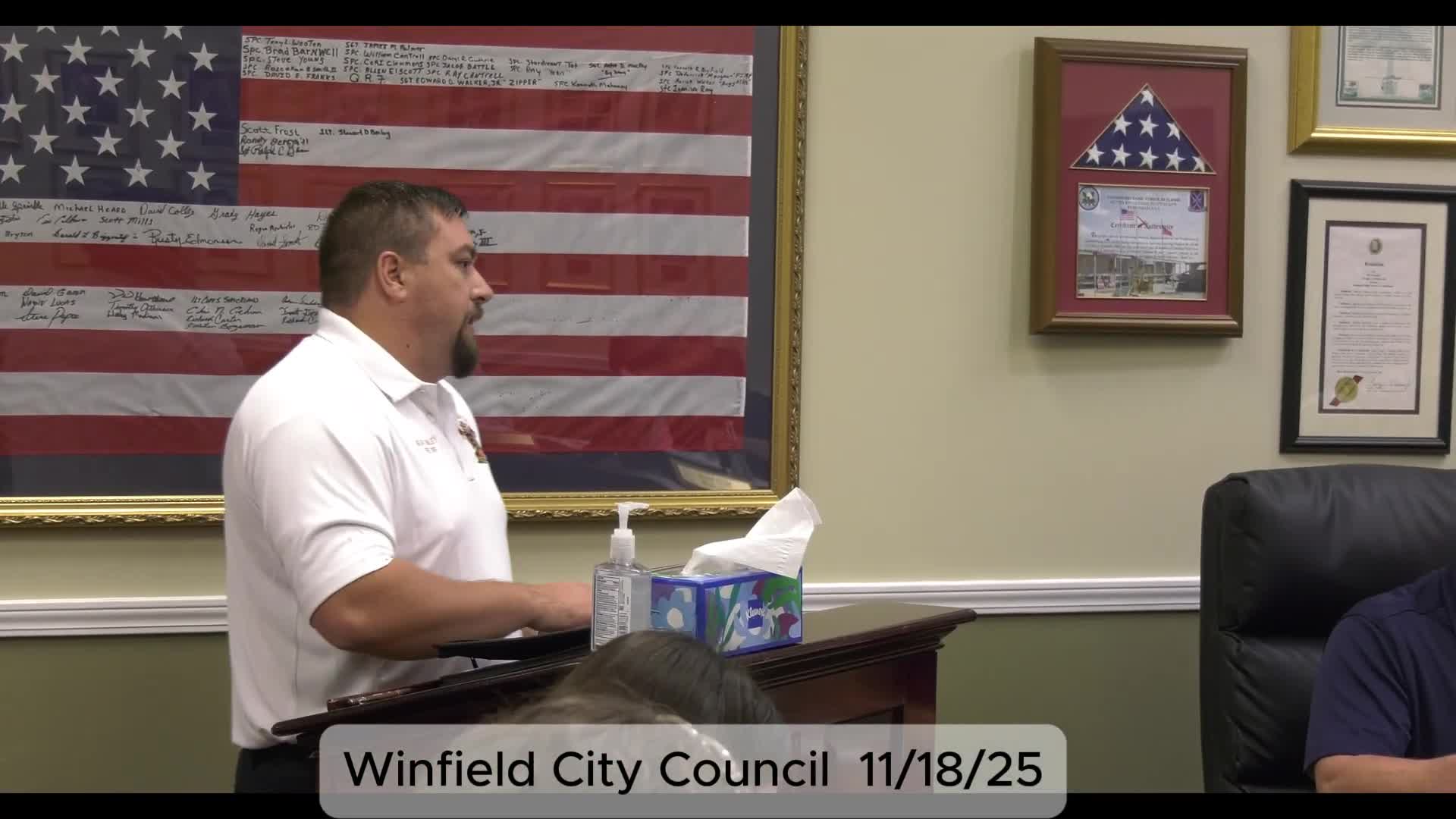 Winfield council authorizes pursuit of grant and approves personnel hires for fire and police departments