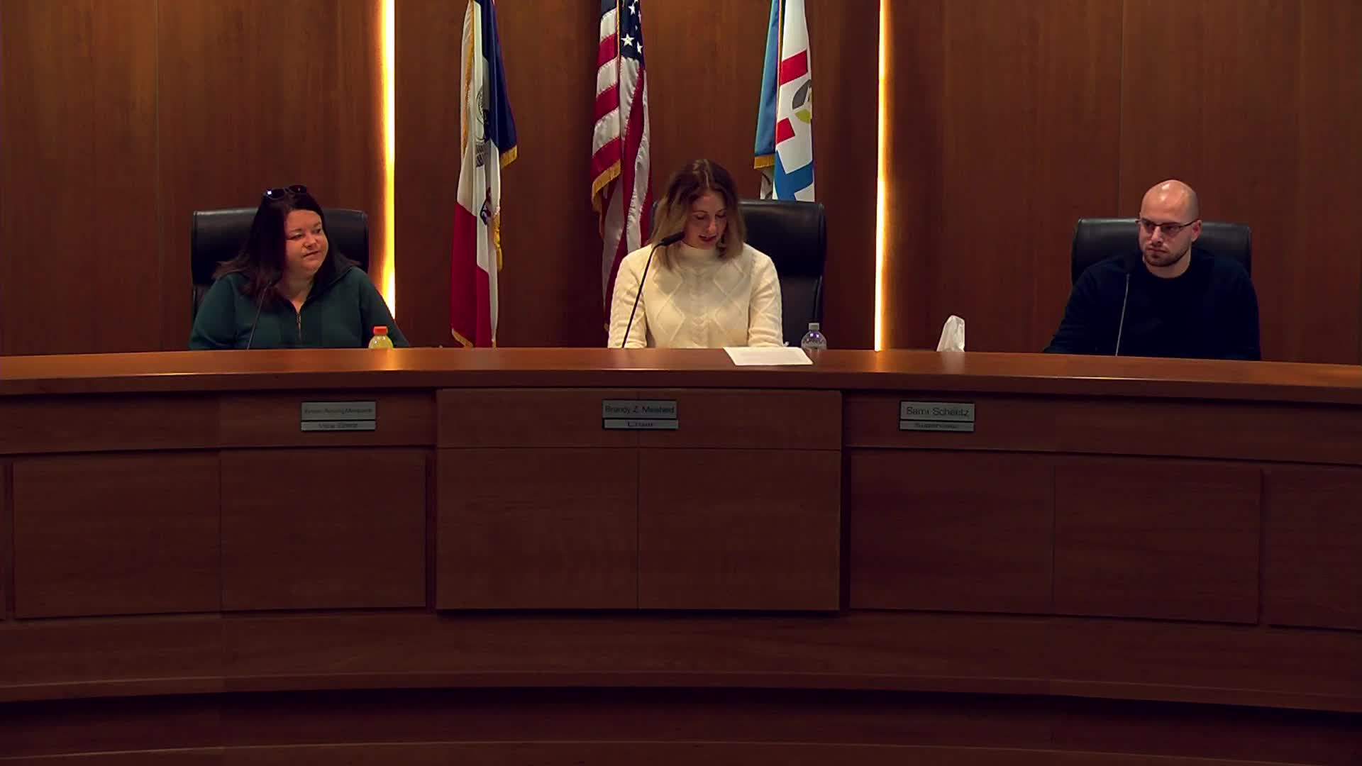 Linn County board approves payroll items, then votes to enter closed session under Iowa code