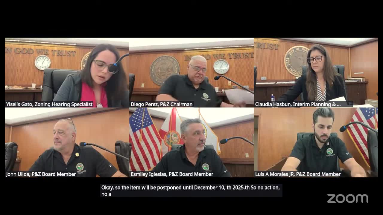 Hialeah planning board recommends denial of proposed commercial parking conversion at 1550 West 60th Street after residents object