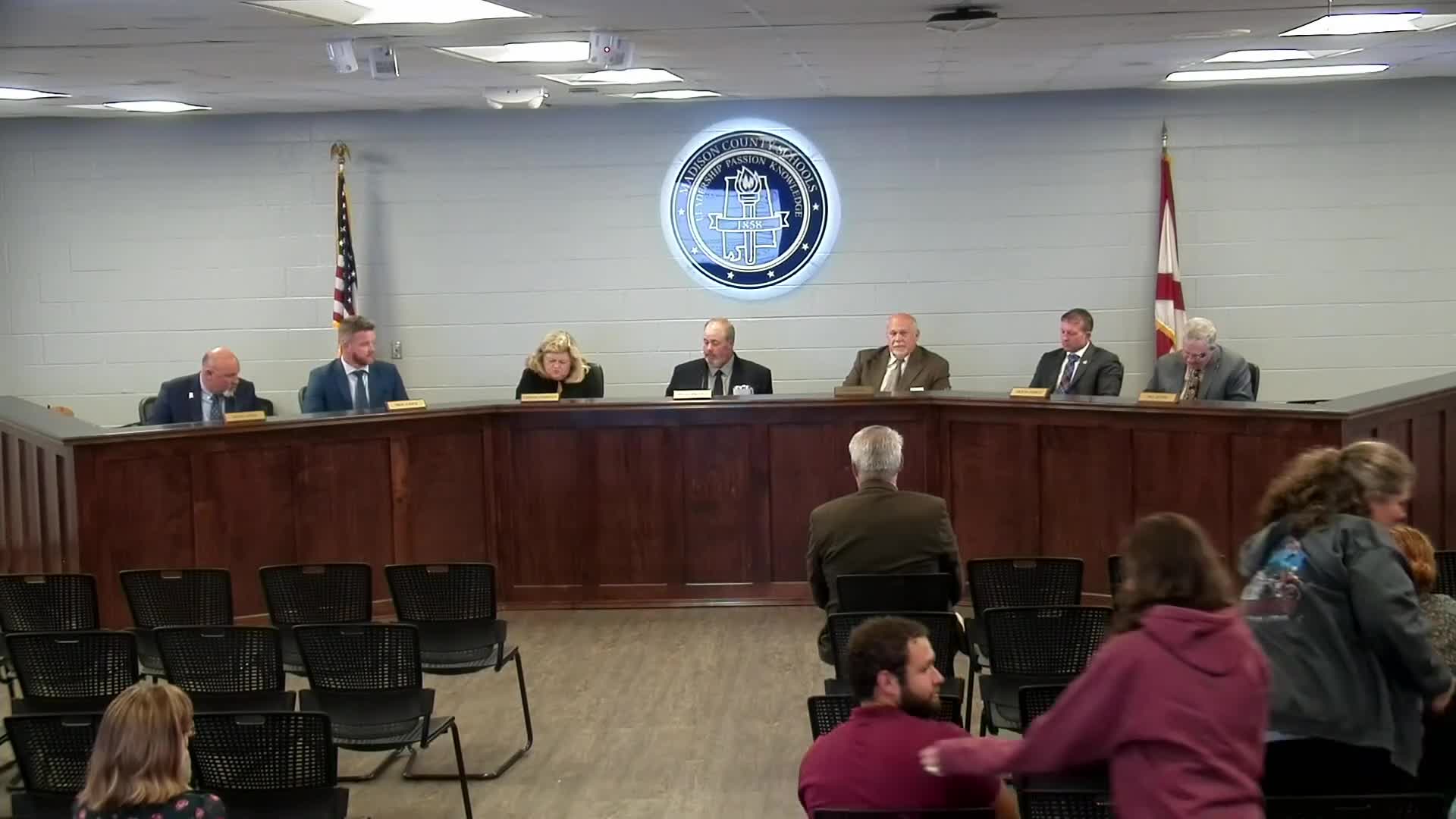 Madison County school board elects officers, approves routine personnel and contracts and moves into executive session