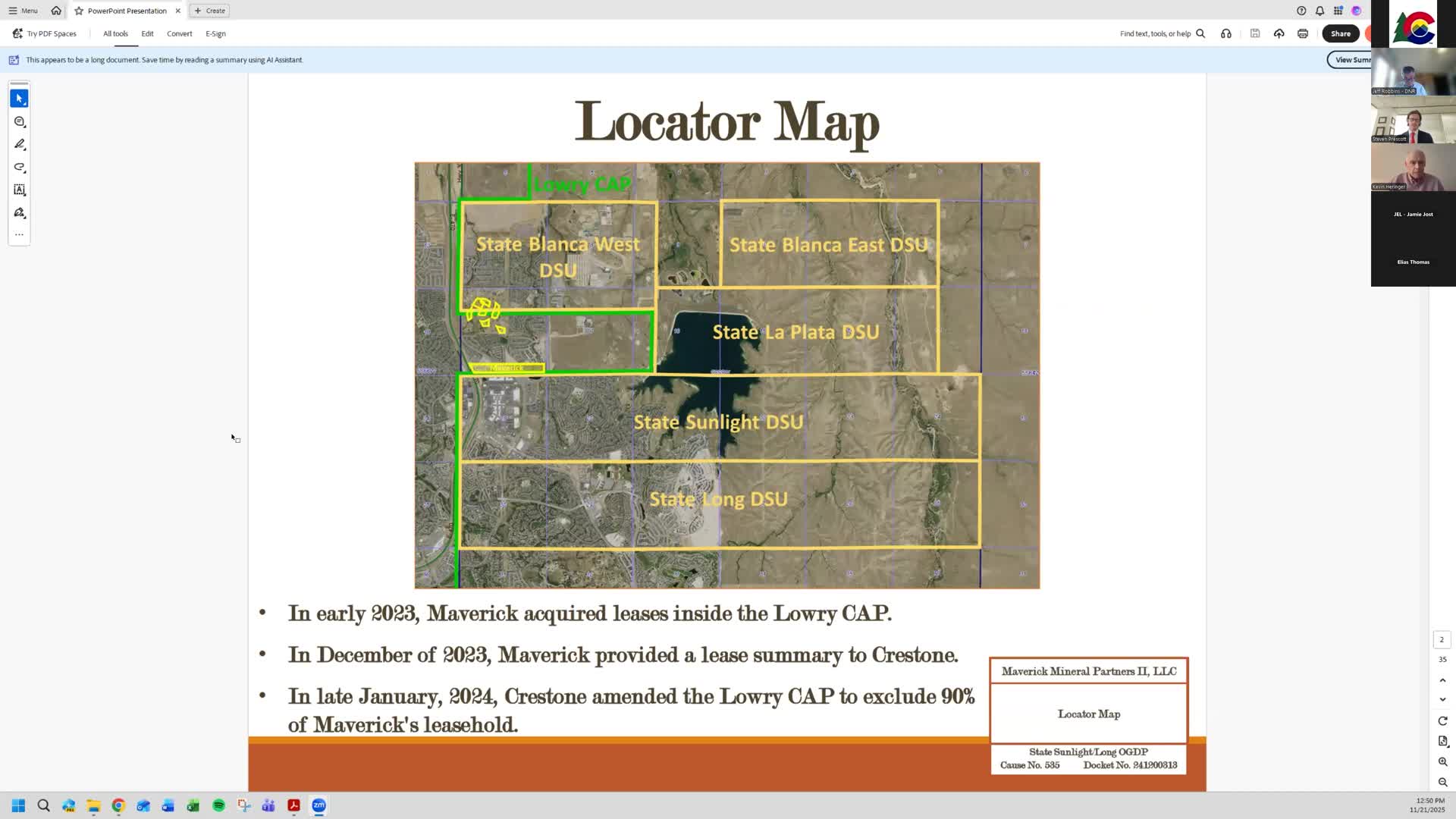 Maverick urges commission to include its leasehold or split Sunlight Long DSU; engineer warns of long‑range depletion