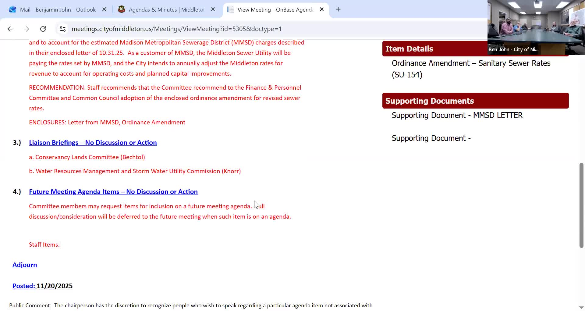 Conservancy Lands Committee raises leaf-collection and stormwater questions; staff to bring operations overview