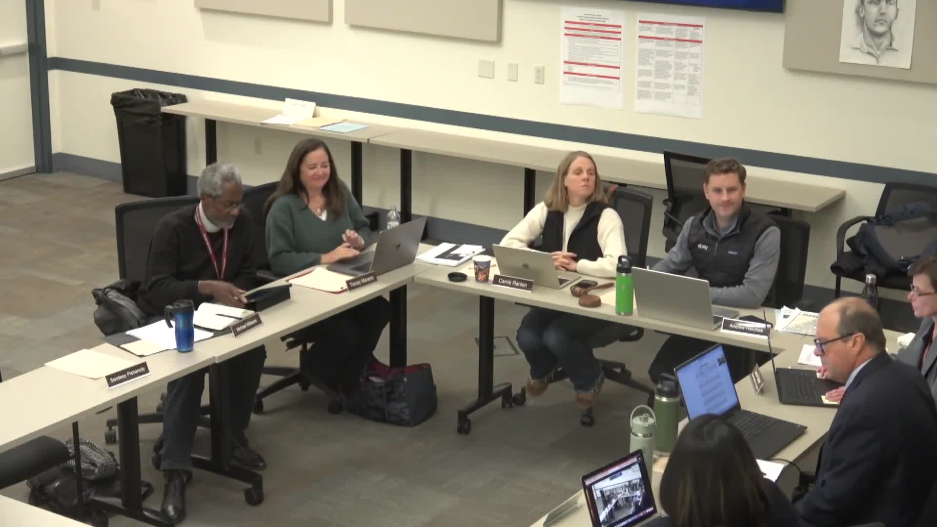 School leaders present K–8 achievement data and EL Education rollout; committee asks for subgroup tracking over time