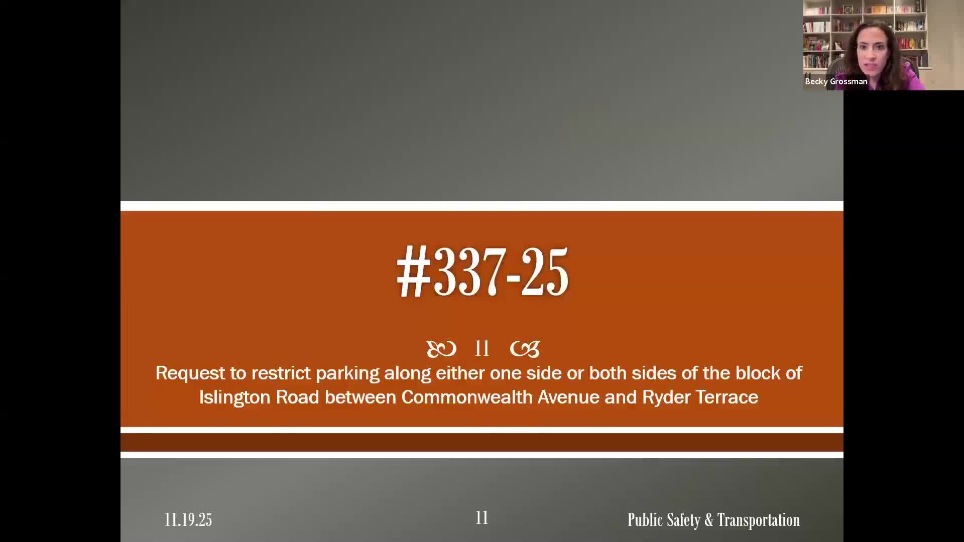 Committee orders parking restriction on Islington Road block after residents cite safety and emergency access risks