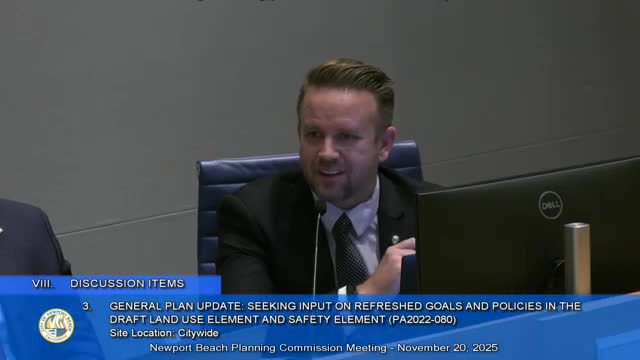 Planning commission reviews general‑plan draft, flags anomaly table and overlay approach