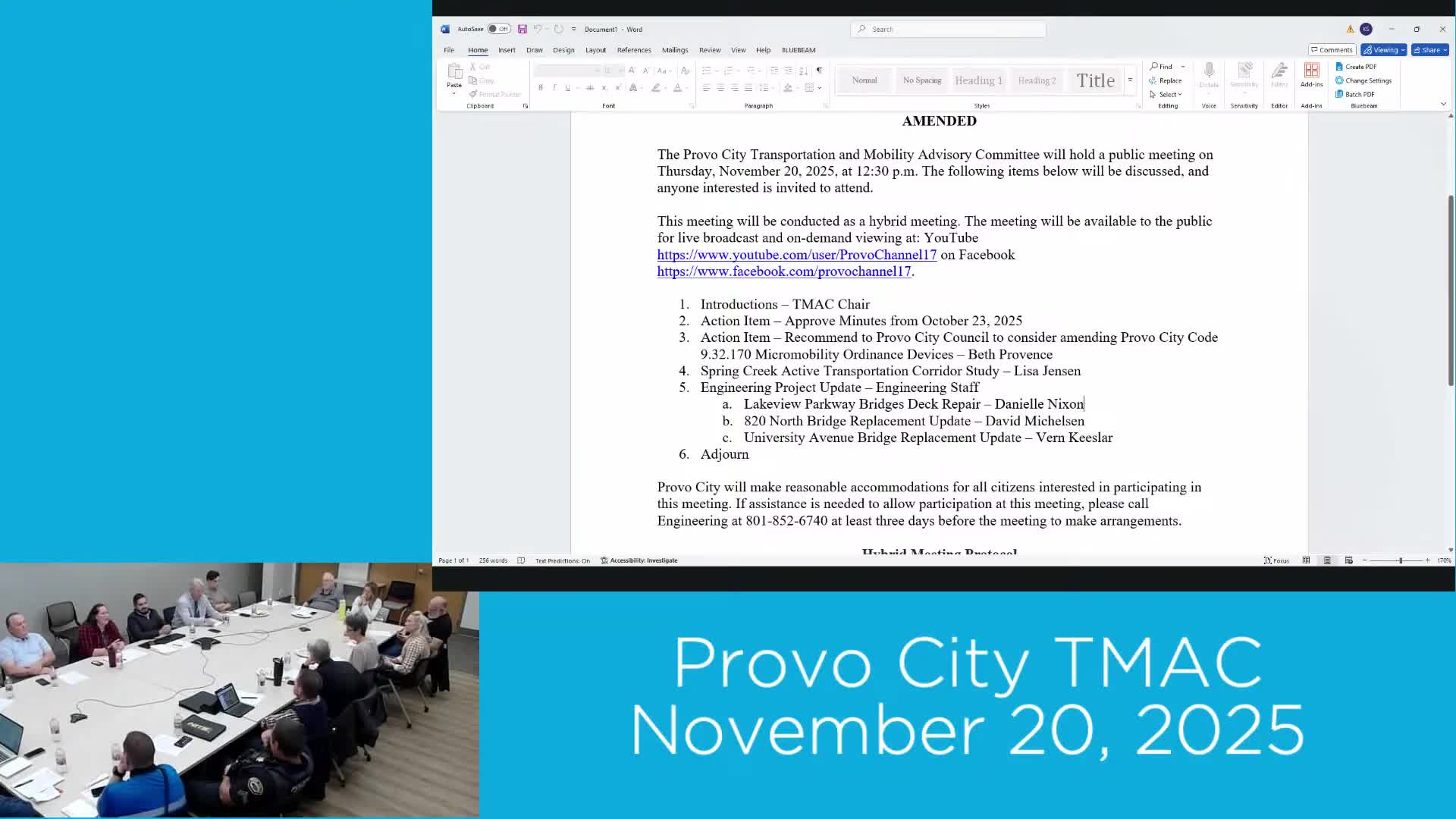 Provo Public Works outlines Lakeview Parkway bridge, 820 North replacement and University Avenue impacts